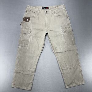 Wrangler Riggs Pants Men 36x29* Brown Technician Cargo Ripstop American Workwear